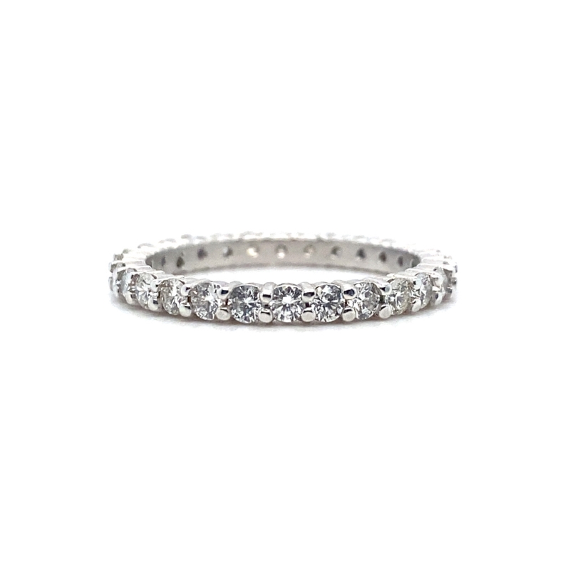 1.00ctw, Round Diamond Eternity Ring, 14kt White Gold