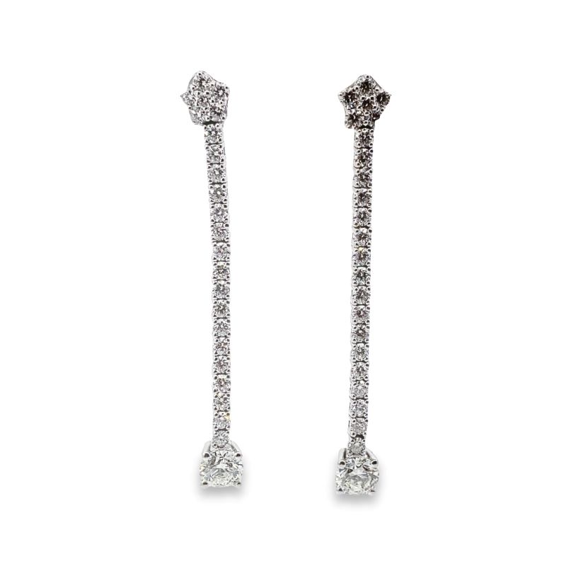 2.50ctw Clover Top Diamond Drop Earring