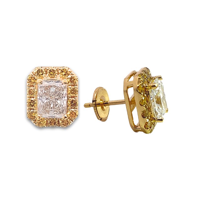 3.00ctw Radiant Diamonds with 1.00ctw Canary Diamond Frame - Image 2