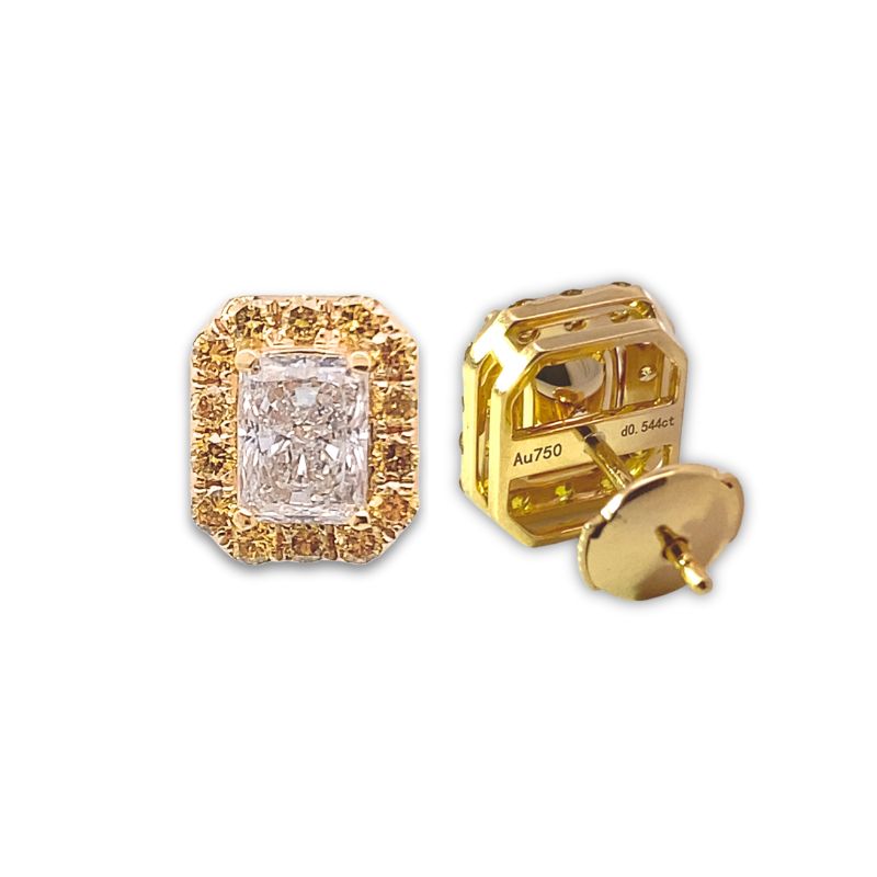 3.00ctw Radiant Diamonds with 1.00ctw Canary Diamond Frame - Image 3