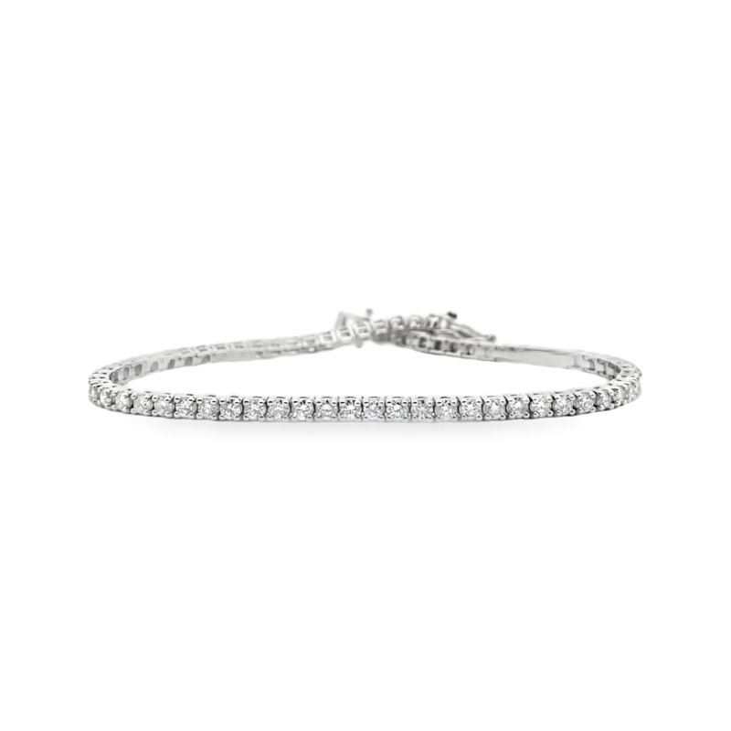3ct 4-prong Diamond Tennis Bracelet, 14kt White