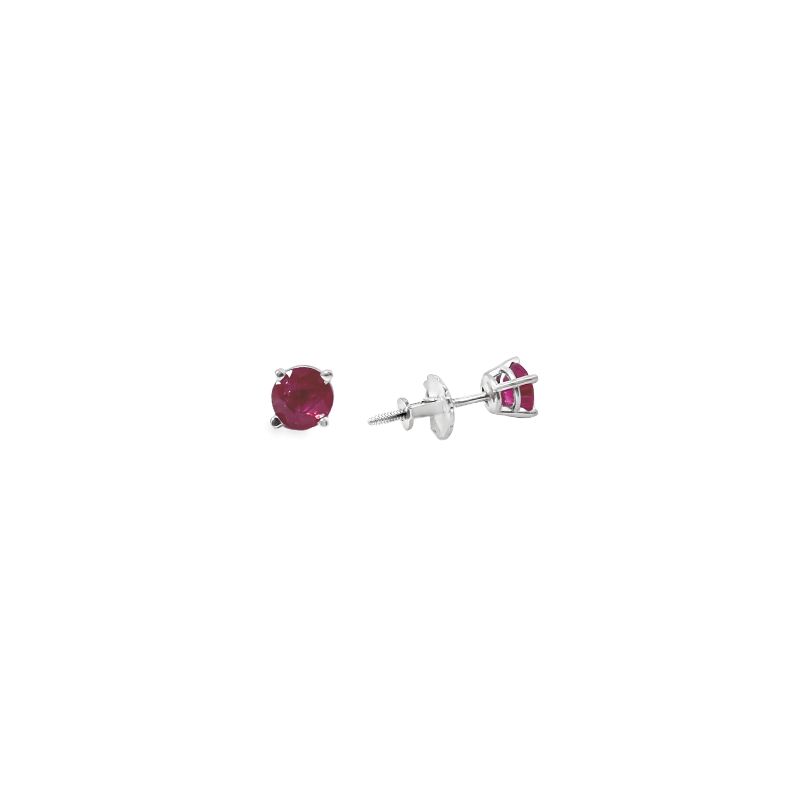 1.00ctw AA Ruby Stud Earrings - Image 2