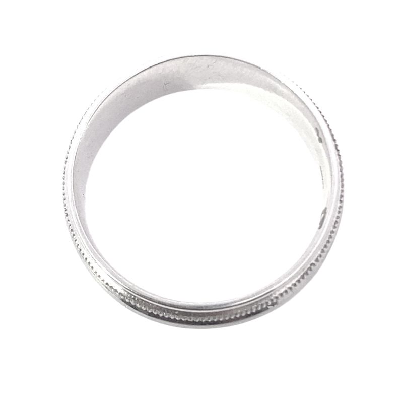 Gents 7mm Platinum Wedding Band with Line Design - Image 2