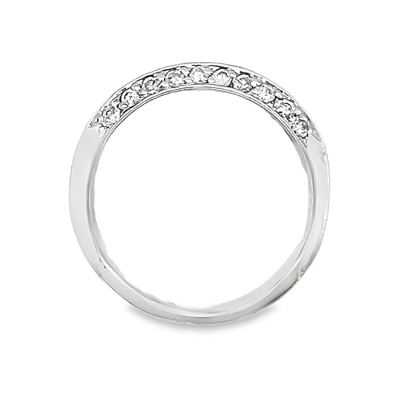 Ladies 14kt White Gold Channel Set Princess Cut Diamond Band - Image 2