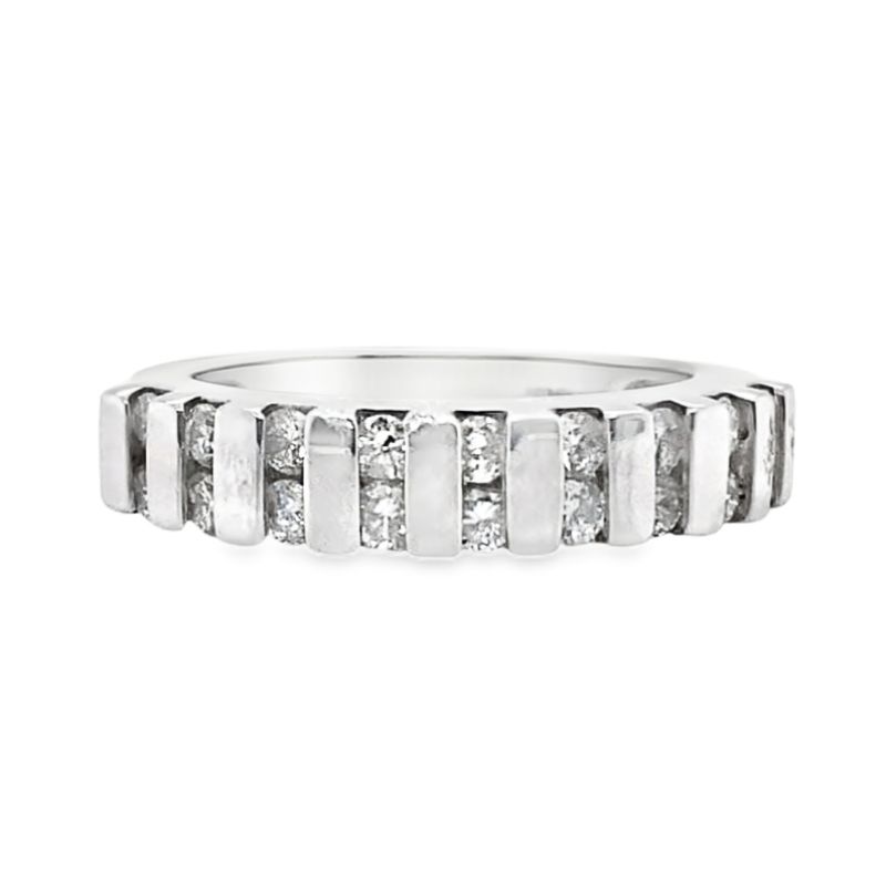 Platinum 2 Row Channel Set Band