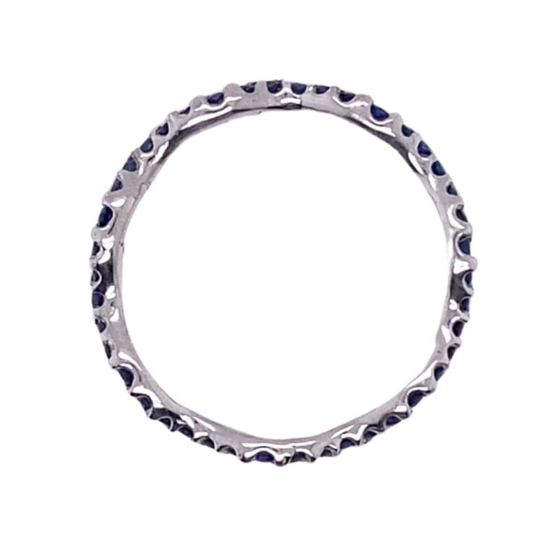 Platinum Wavy Eternity Band set with Blue Sapphires - Image 2