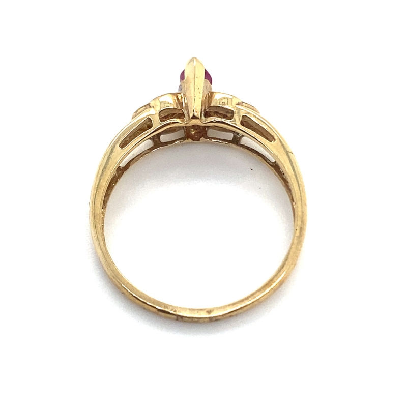 Marquise Ruby and Diamond Fashion Ring - Image 3