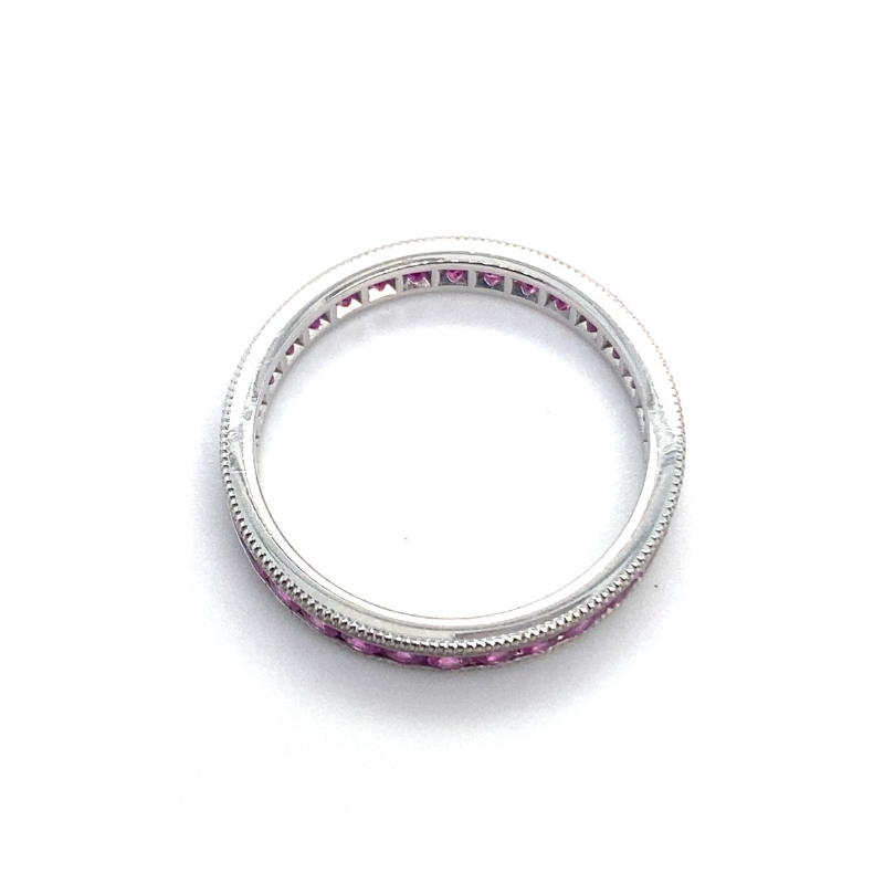 Pink Sapphire Channel Set Eternity Band