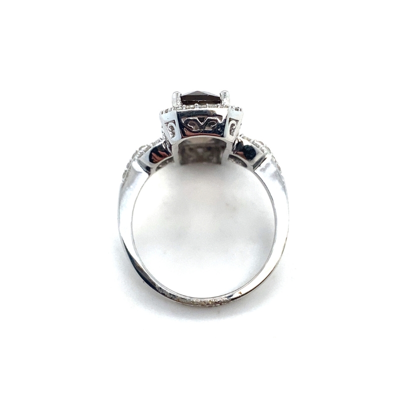 Long Smokey Quartz and Diamond Ring - Image 3