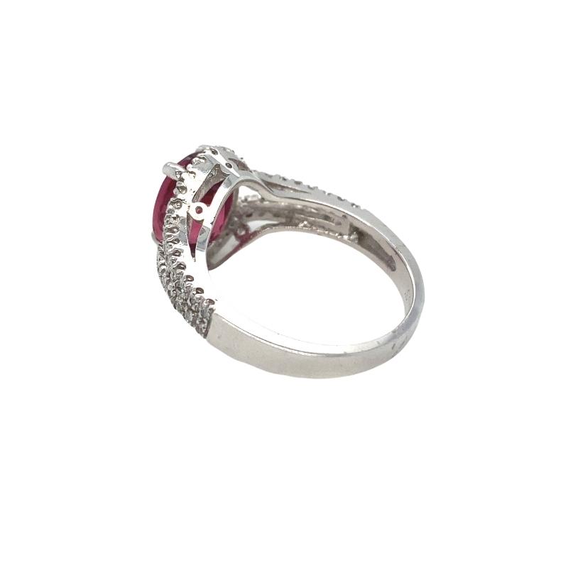 Pink Tourmaline and Diamond Setting Ring - Image 2