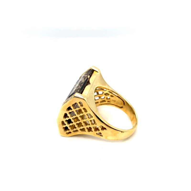 Smokey Quartz and Diamond Ring - Image 2