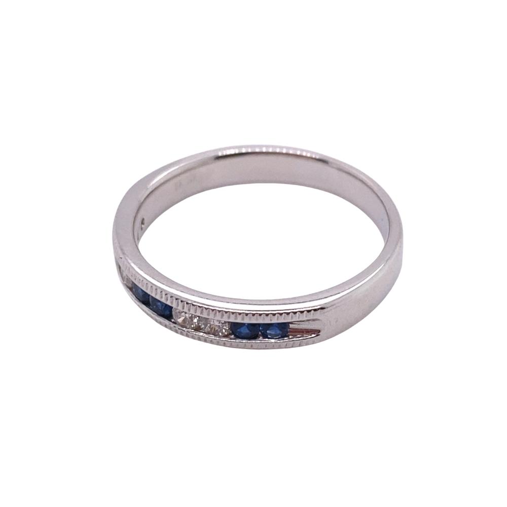 Alternating Channel Set Double Sapphire and Diamond Band - Image 2