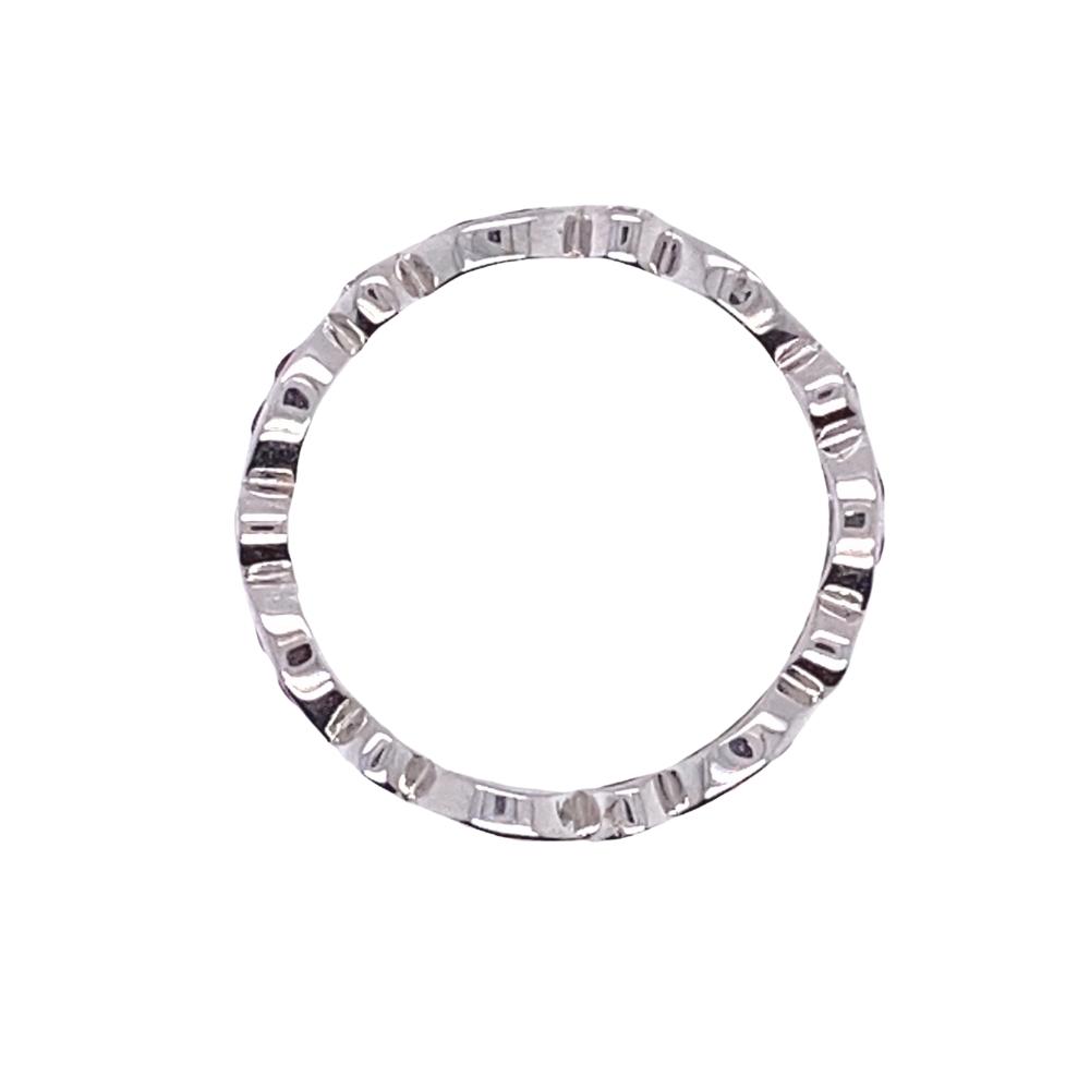 Alternating Marquise and Round Shape Pink Sapphire and Diamond Eternity Band - Image 2
