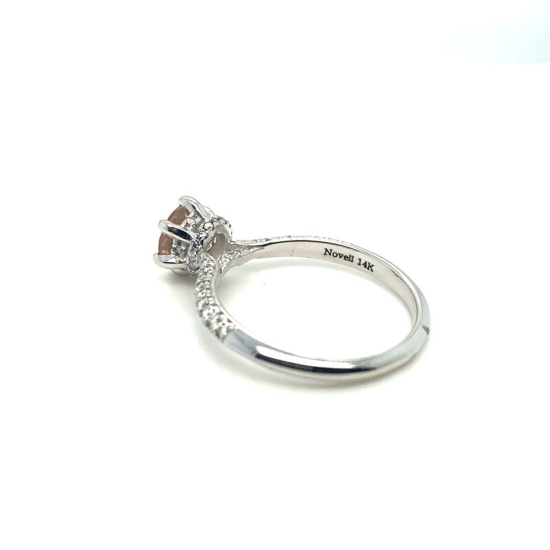 Morganite and Hidden Halo Diamond Ring - Image 2