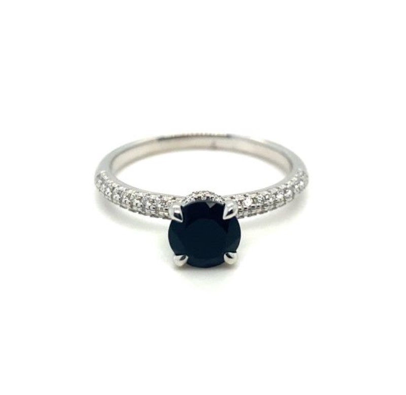 Round Black Onyx with Diamonds