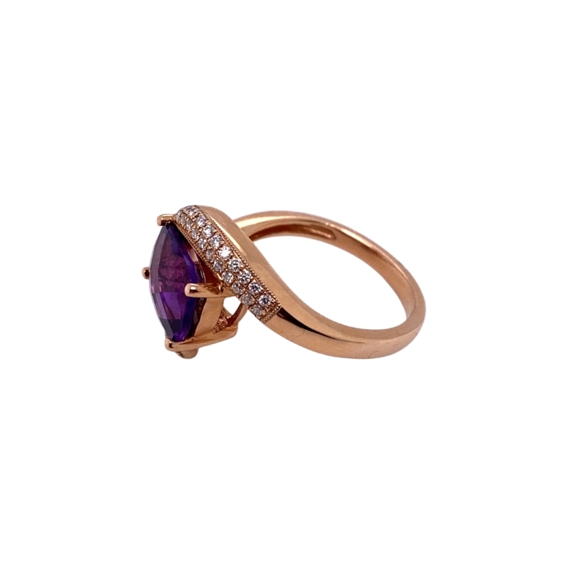 Amethyst and Diamond Whimsical Wrap Ring - Image 2