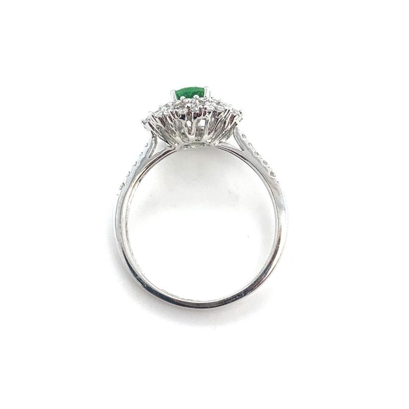 Tsavorite and Diamond Cluster Halo Ring - Image 3