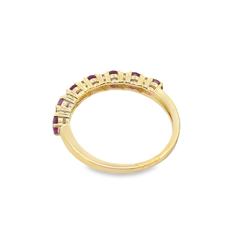 6 Rubies 1.00ctw, and 14rd Diamond Band, 14kt Yellow - Image 2