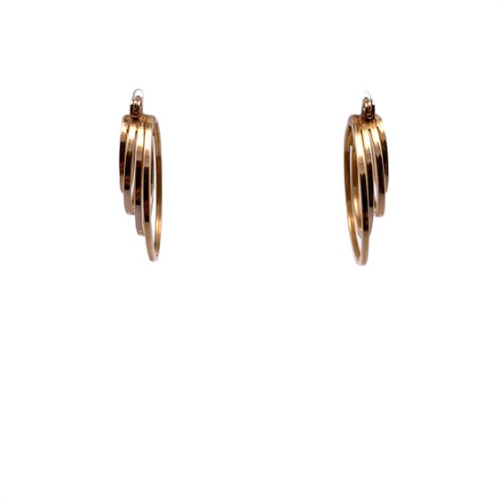 14kt Yellow Gold 4-Row Hoops - Image 2