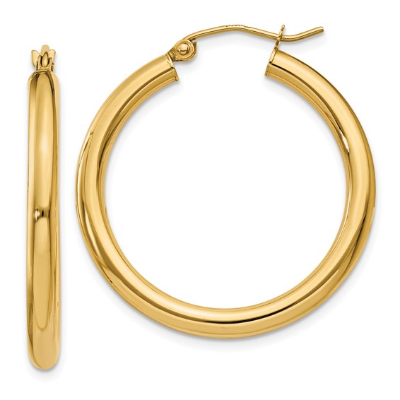 3.0mm Tube Earrings, 30mm Wide