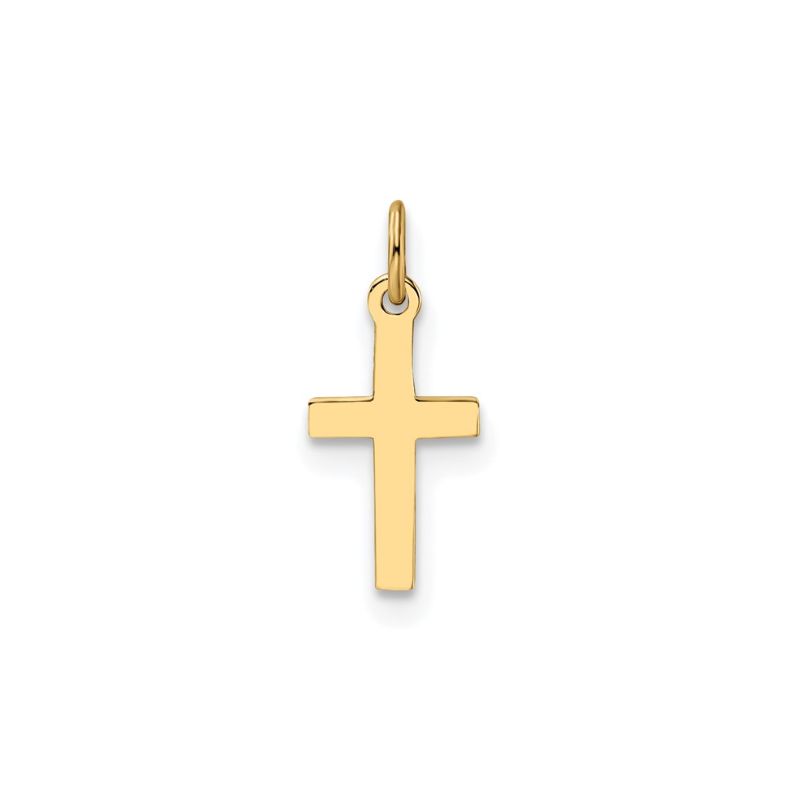 Small Polished Cross Pendant, 14kt Yellow Gold