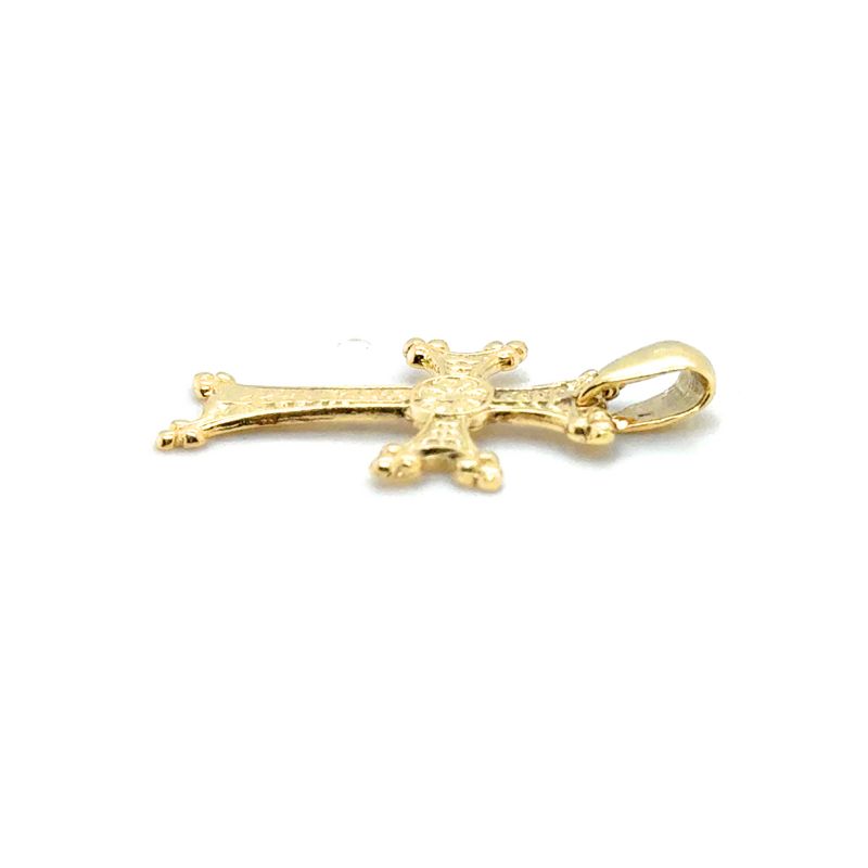 Armenian Cross Diamond Cut Pendant, 10kt Yellow Gold - Image 2