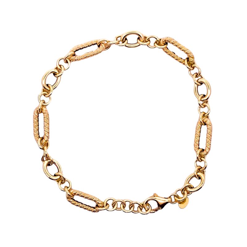 Textured Paperclip Loop Bracelet, 7"