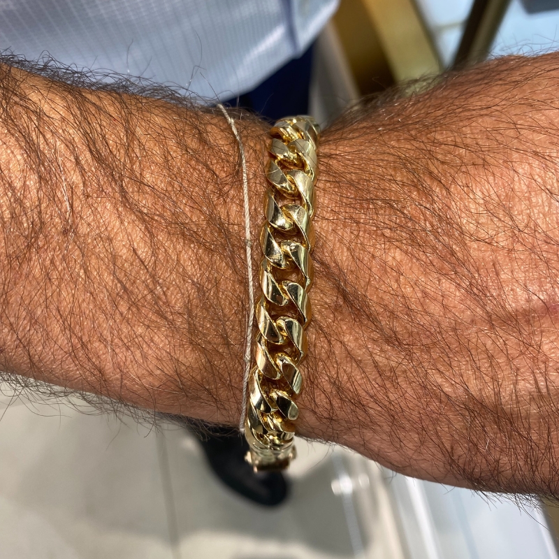 10.5mm Miami Cuban, Solid 14kt Yellow - Image 3