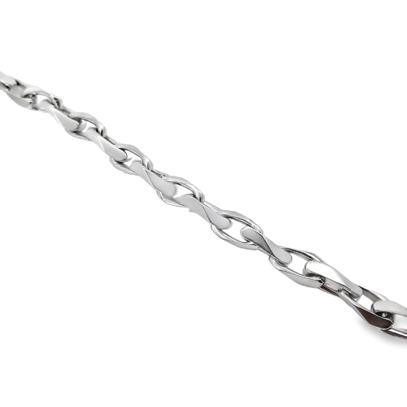 Angular Cable Link Gents Bracelet, 14kt - Image 2