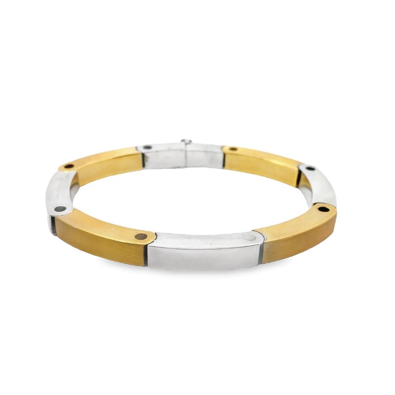2-Tone 6.0mm Tube Bracelet, 14kt - Image 2