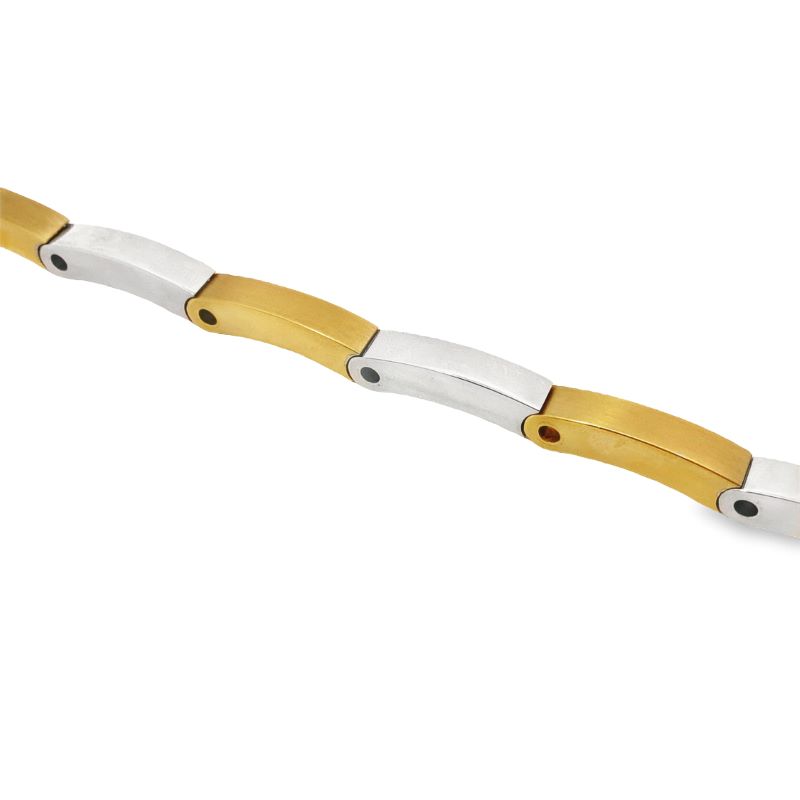 2-Tone 6.0mm Tube Bracelet, 14kt