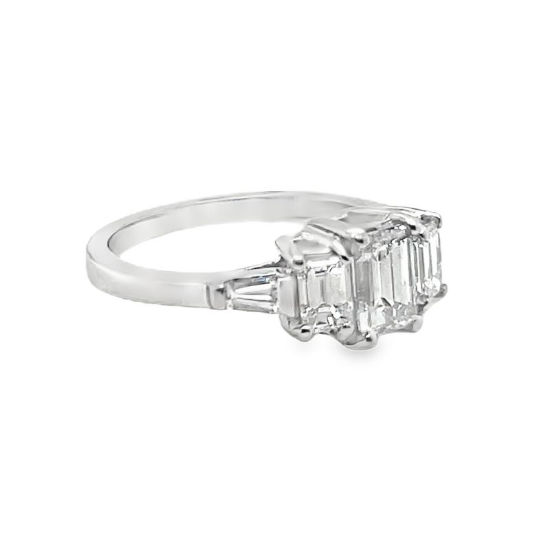 Emerald-Cut Three Stone Baguette Engagement Ring - Image 2