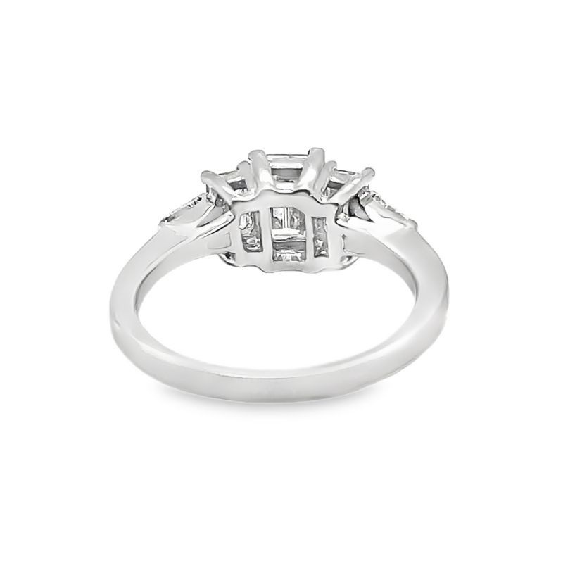 Emerald-Cut Three Stone Baguette Engagement Ring - Image 3