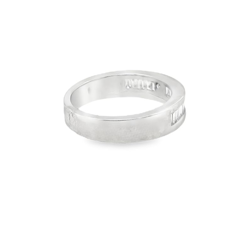 Platinum Channel Set Baguette Band - Image 2