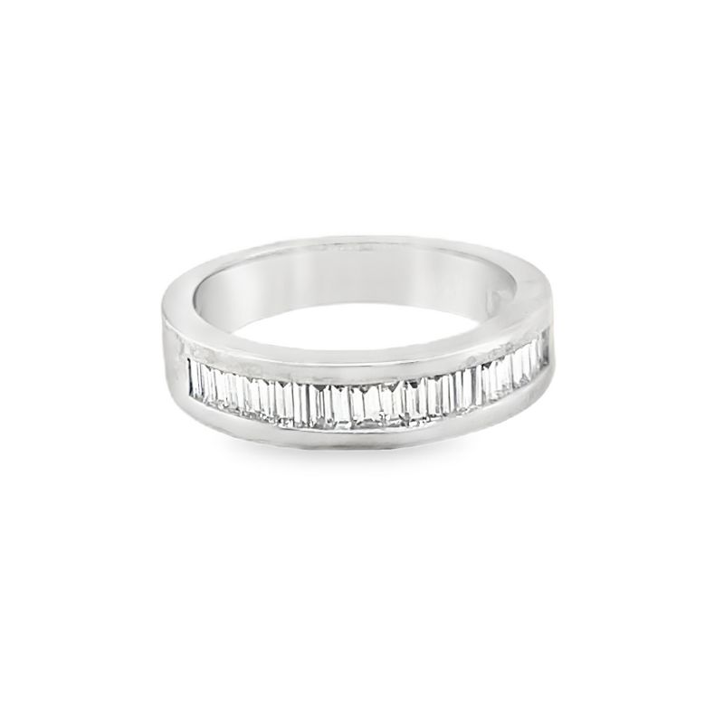 Platinum Channel Set Baguette Band
