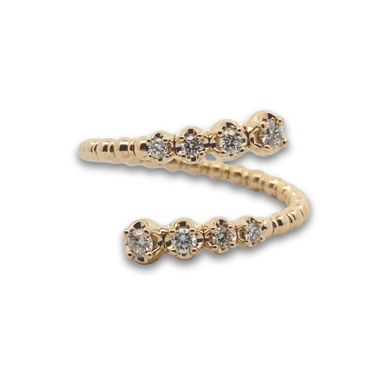 0.25ctw Cross Over Flex Ring, 14kt