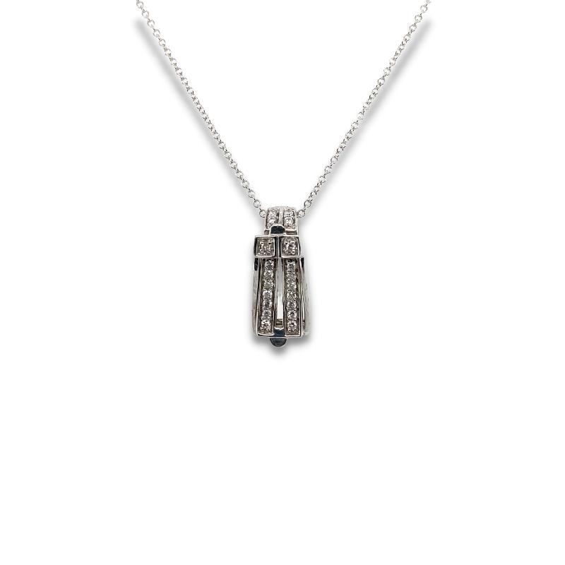 Diamond Two Row Omega Pendant