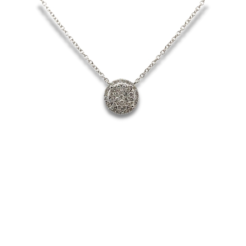Diamond Illusion Round Pendant on Chian