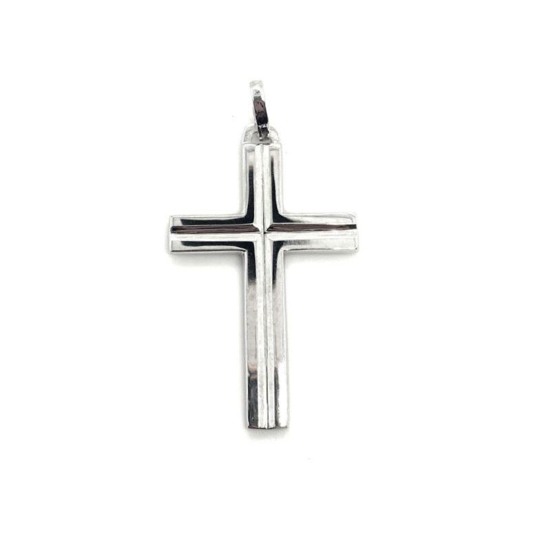 Double Ridge Cross, 14kt White