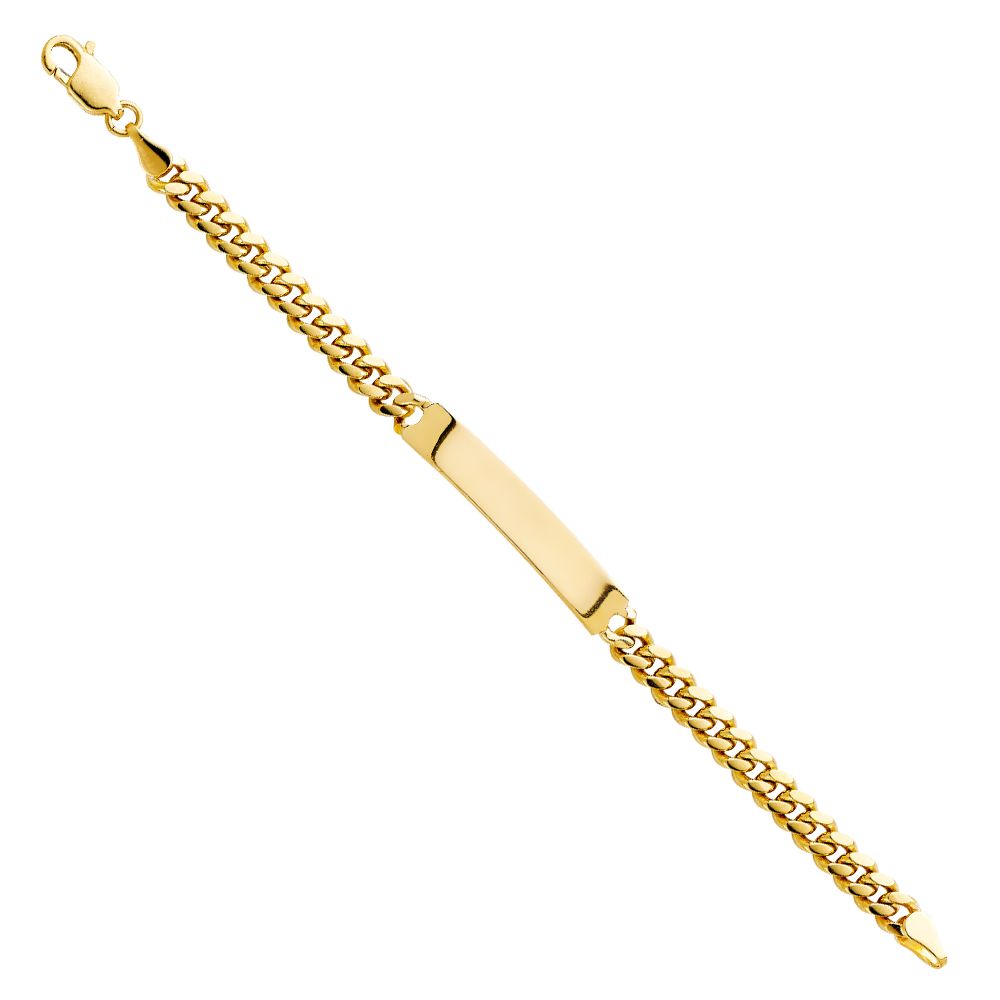5.5mm Miami Cuban ID Bracelet, 14kt Yellow