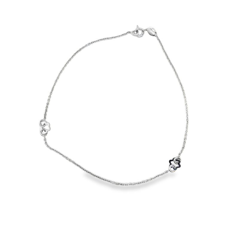 Floral Cut out Anklet, 14kt