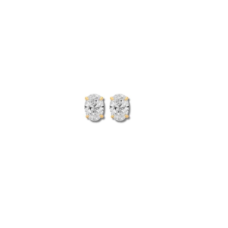 0.50ctw Lab Grown Oval Diamond Studs - Image 3