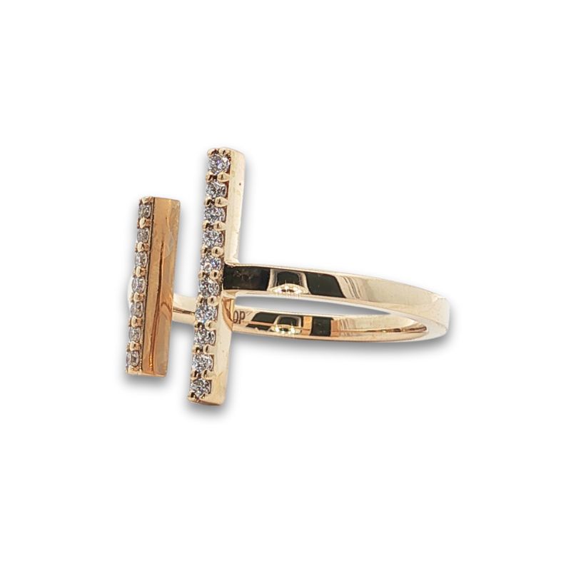0.19ctw Parallel Bar Ring, 14kt - Image 2