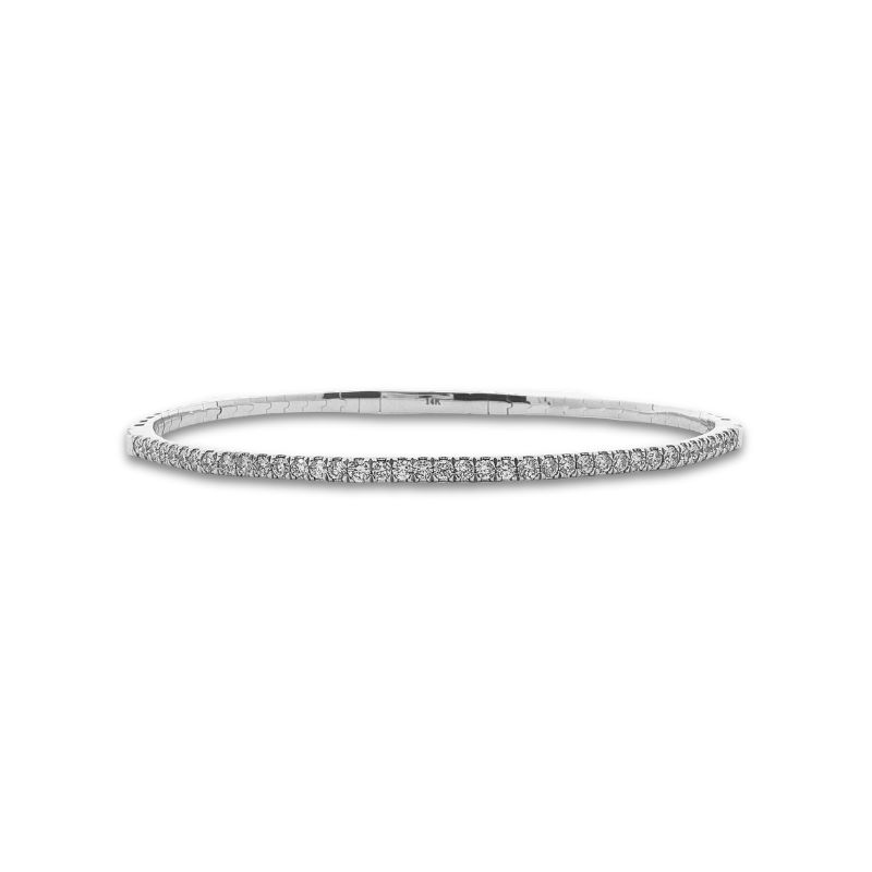 Octagonal 1.00ctw Diamond Flex Bangle Bracelet, 14kt