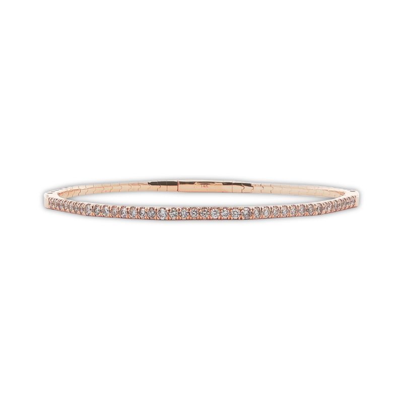 Octagonal 1.00ctw Diamond Flex Bangle Bracelet, 14kt