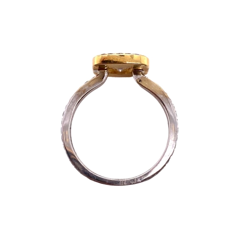 Henri Daussi Two-Tone Diamond Halo Engagement Ring - Image 3