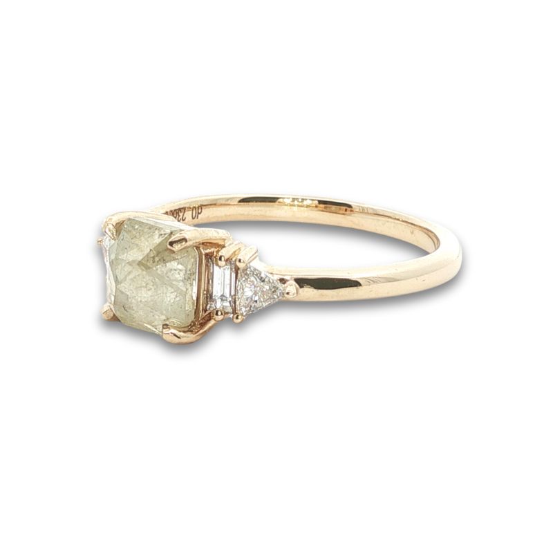 1.14ct Salt and Pepper Ladies Diamond Engagement, 14kt Yellow - Image 2