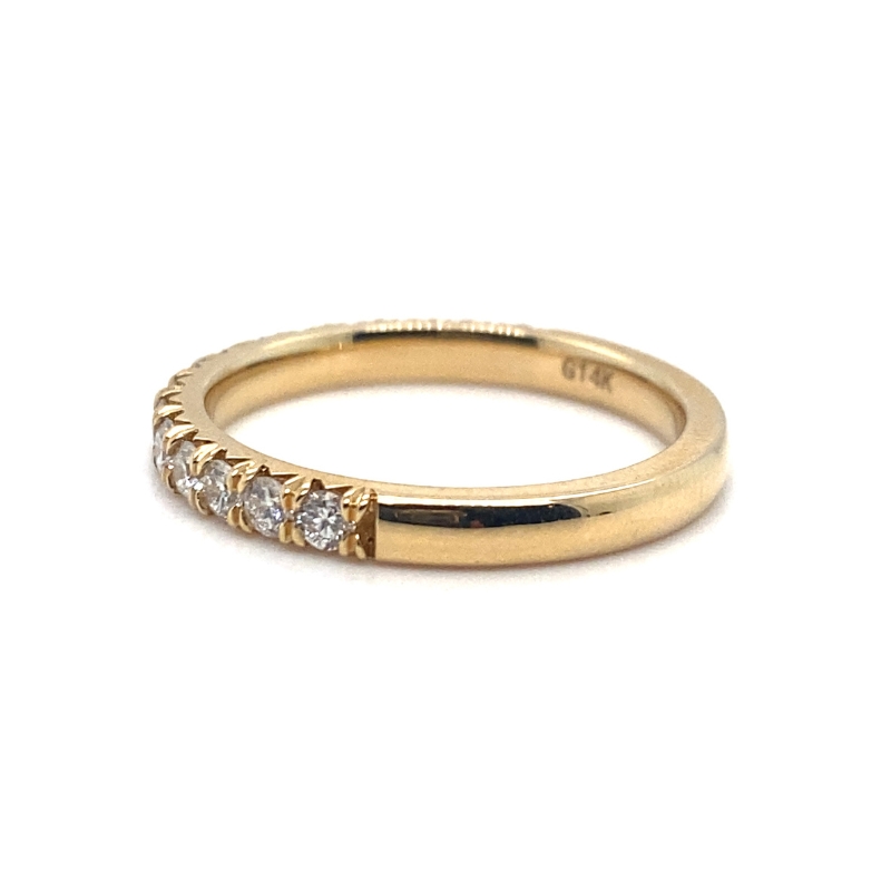 0.56ctw, Round Diamond Halfway Band, 14kt Yellow Gold - Image 2