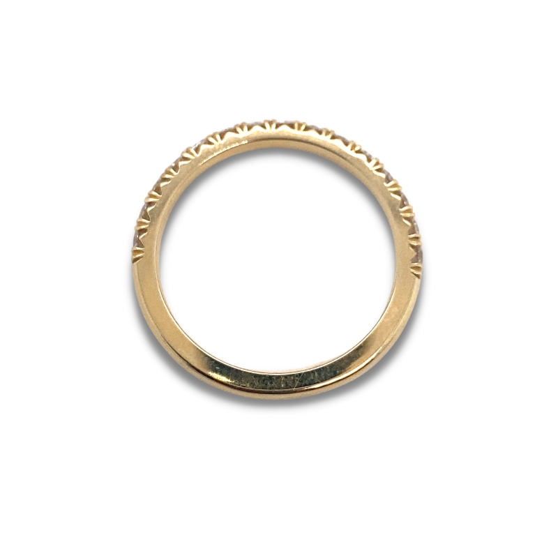 0.56ctw, Round Diamond Halfway Band, 14kt Yellow Gold - Image 3