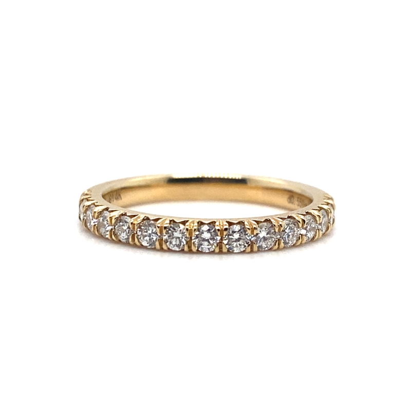 0.56ctw, Round Diamond Halfway Band, 14kt Yellow Gold